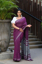 Beatitude Magenta Cotton Handloom Saree