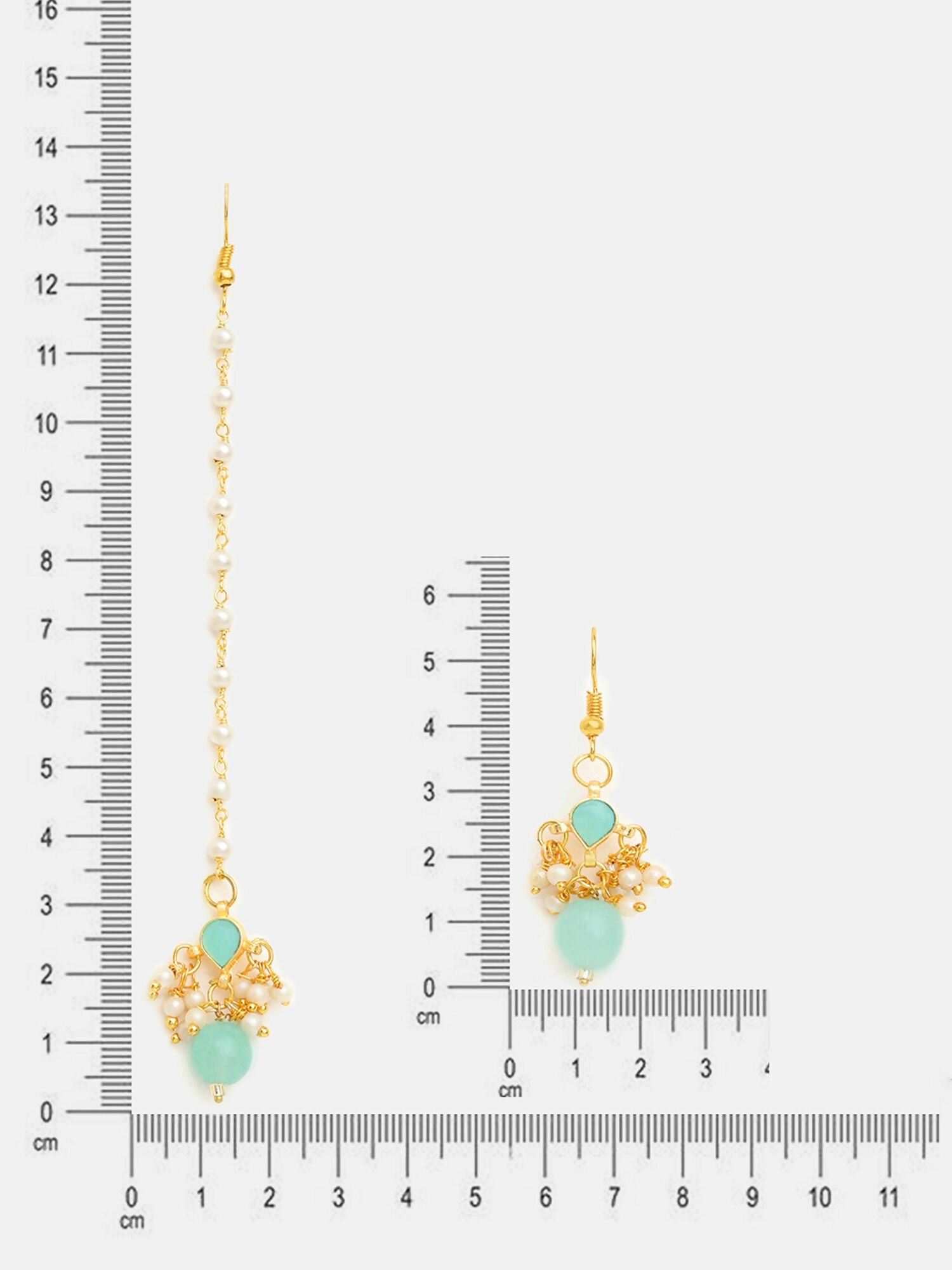 Ruby Raang Traditional Green Drop Maang Tikka And Earrings - Distacart