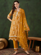 Sangria Embroidered Kurta & Trouser With Dupatta