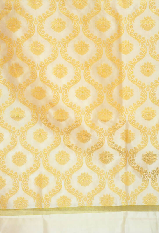 Mominos Fashion Moeza Women's Banarsi Silk All Over Woven Design Cream Dupatta - Distacart