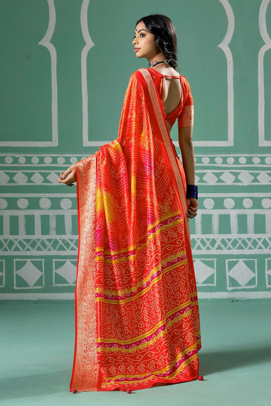 Joban Fashion Vicitra Silk Multi Color Soft Fabric With Digital Print Saree