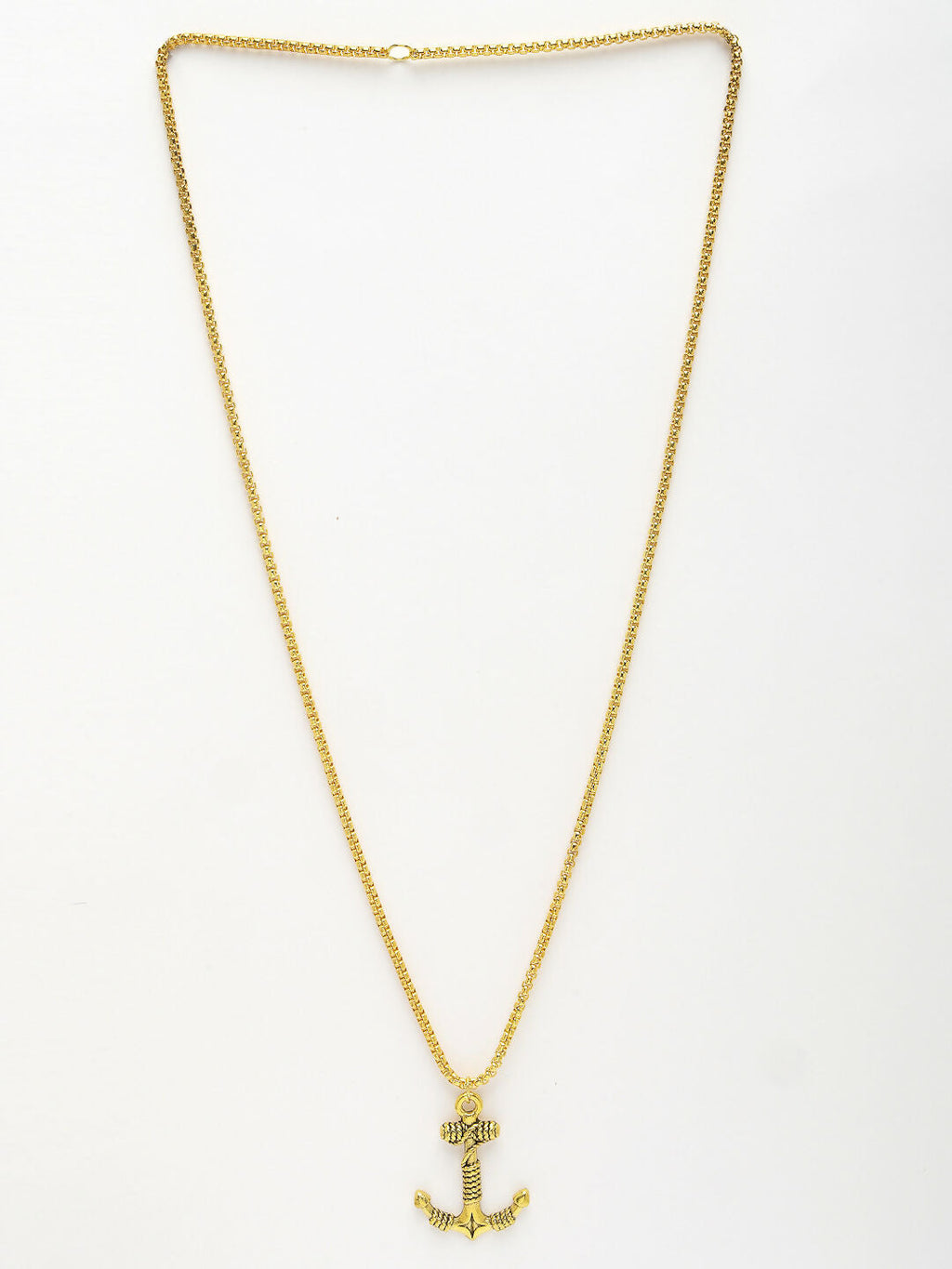 NVR Men's Gold-Polished Stainless Steel Pendant with Chain