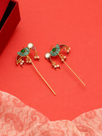 Ruby Raang Maroon Drops Ear Cuff - Distacart