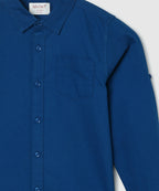 Manet Boys Full Sleeves Solid Shirt - Dark Blue