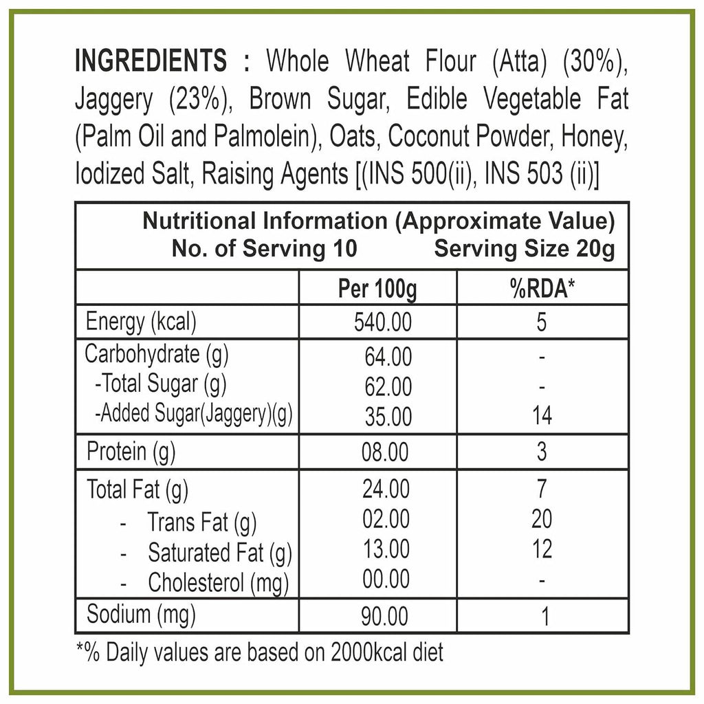 Dhampur Green Gur Oats Cookies - Distacart