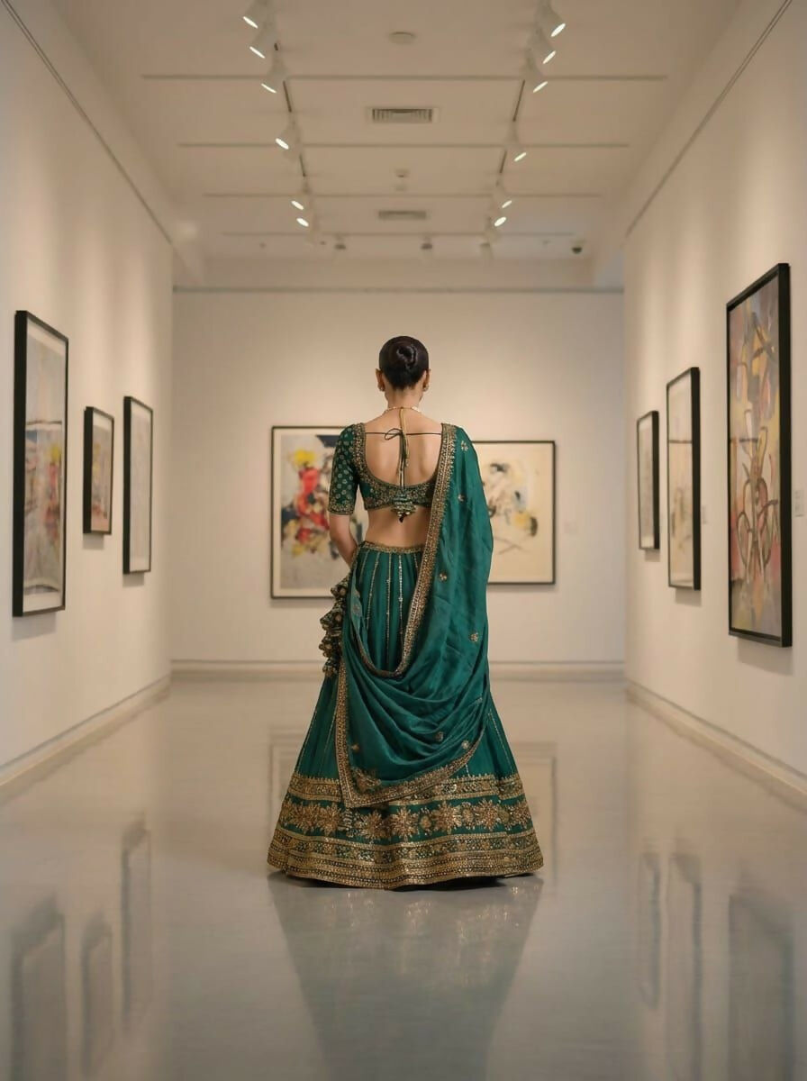 Lehenga Mart Designer Indian Wedding Lehenga Choli-Green - Distacart