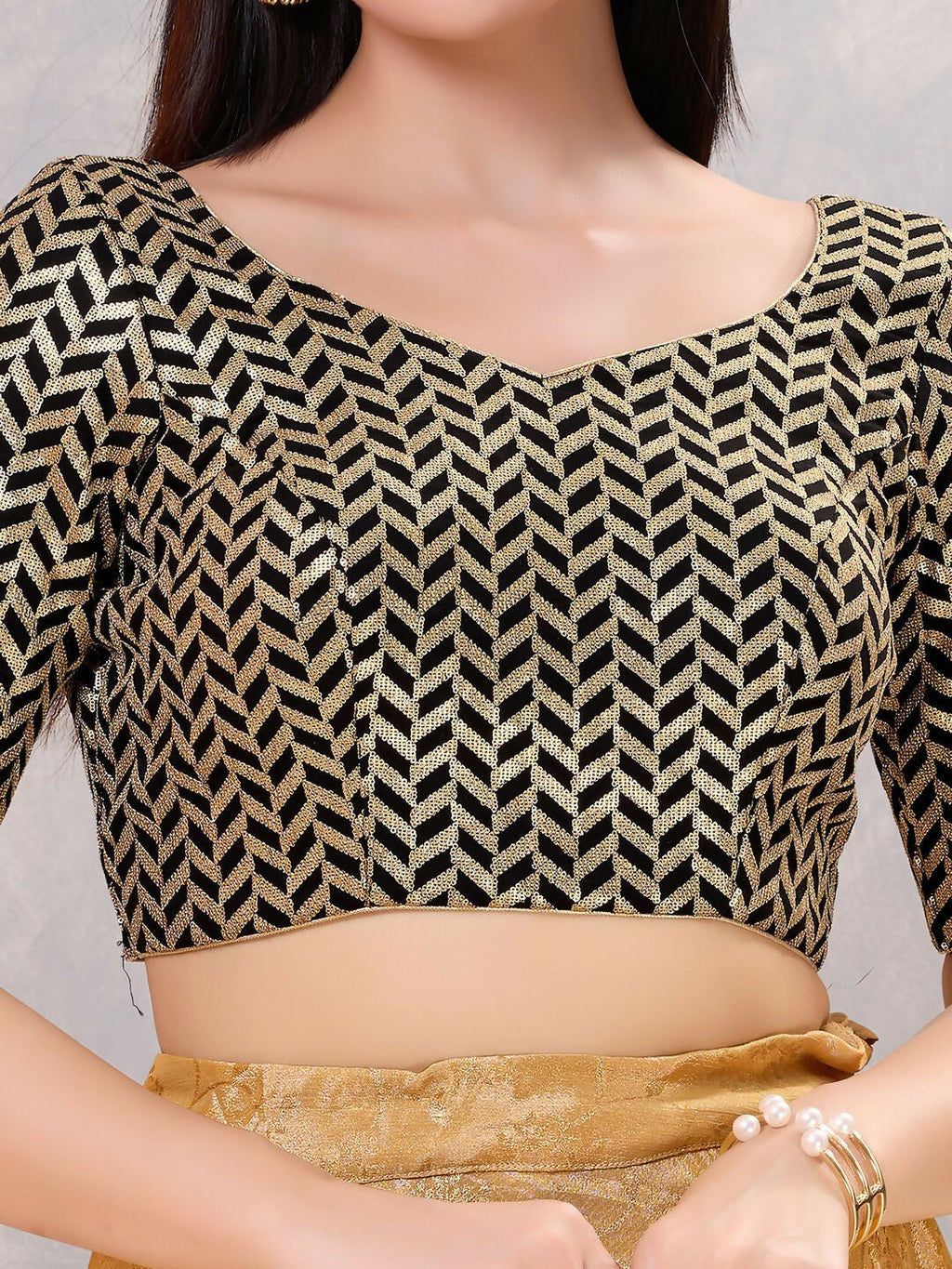 Joban Fashion Women Silk Wine Stitched Blouse