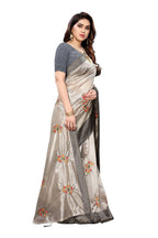 Vamika Grey Crepe Embroidery Saree (Nirali Grey)
