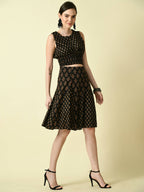 Myshka Women's Black Ethnic Motifs Printed Top