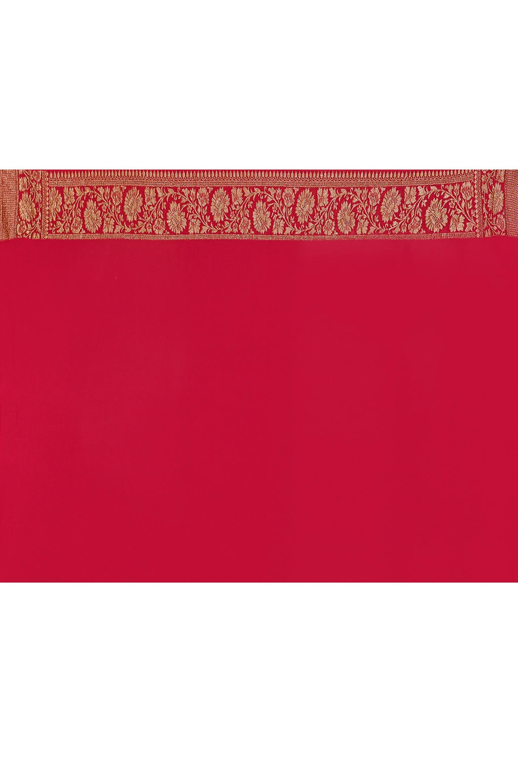 Joban Fashion Hot Pink Crepe Chiffon Banarasi Pure Handloom Banarasi Silk Saree