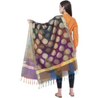 A R Silk Women's Zari Embroidery With Rainbow Colour Vanarsi Silk Rainbow Multi Dupattas and Chunnis