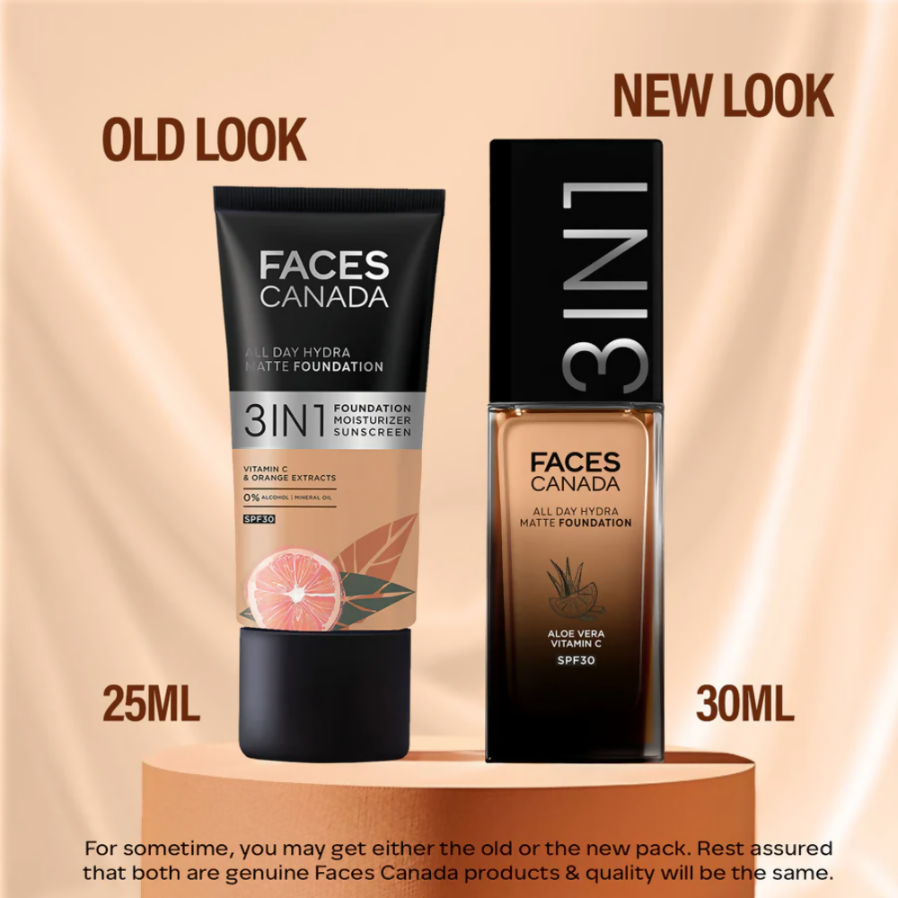 Faces Canada All Day Hydra Matte 3 in 1 Foundation - Medium Natural 022 - Distacart