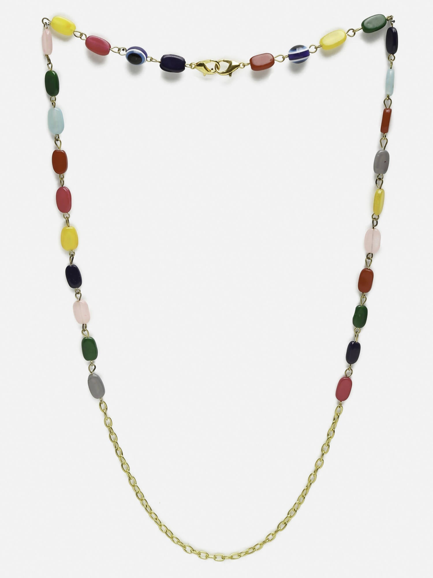 Multicolored Beaded Evil Eye Mask Chain - Ruby Raang - Distacart