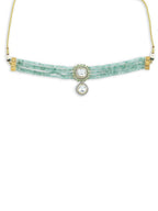 Green Kundan Choker - Ruby Raang