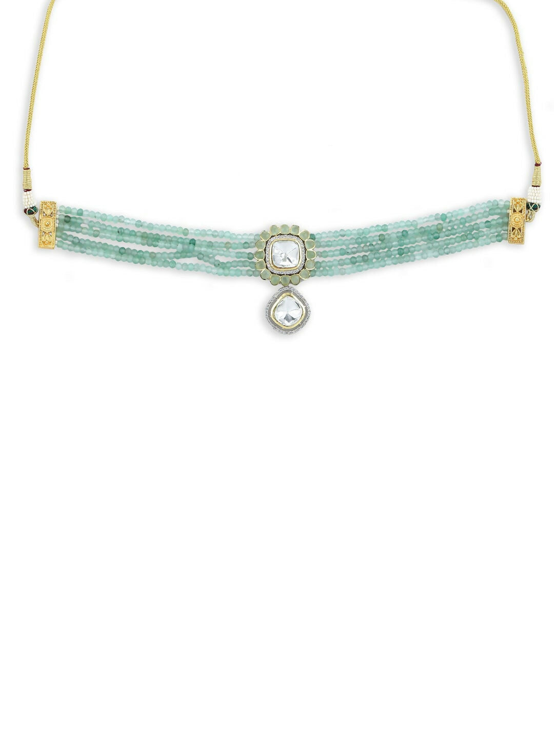 Green Kundan Choker - Ruby Raang