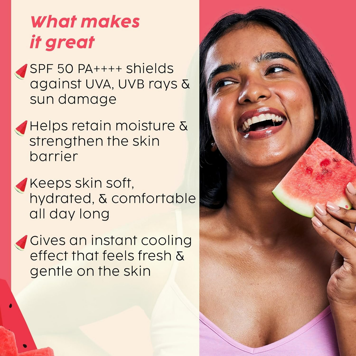 PLIX The Plant Fix Watermelon Hydra-Cool Sunscreen Body Lotion With Spf 50 Pa++++ - Distacart