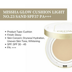 Missha Glow Cushion Light No.23 Sand SPF 37 PA+++