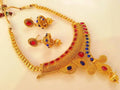 Pink & Blue Kemp Designer Bridal Necklace Set