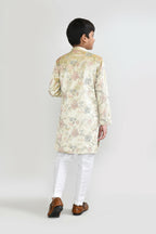 Joban Fashion Velvet Golden Kurta With Straight Fit Pant