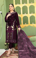 Anaita Purple Velvet Suit with Embroidery Sequence Work - Distacart