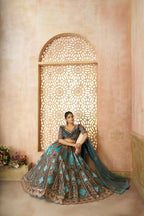 Kesar Fab Blue Banarasi Silk Embroidered Lehenga
