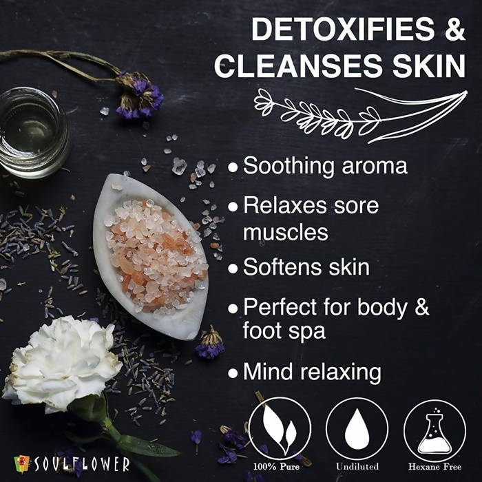 Soulflower Aromatherapy Essential Oil Lavender Bath Salt Enriched With Himalayan Pink Rock Salt