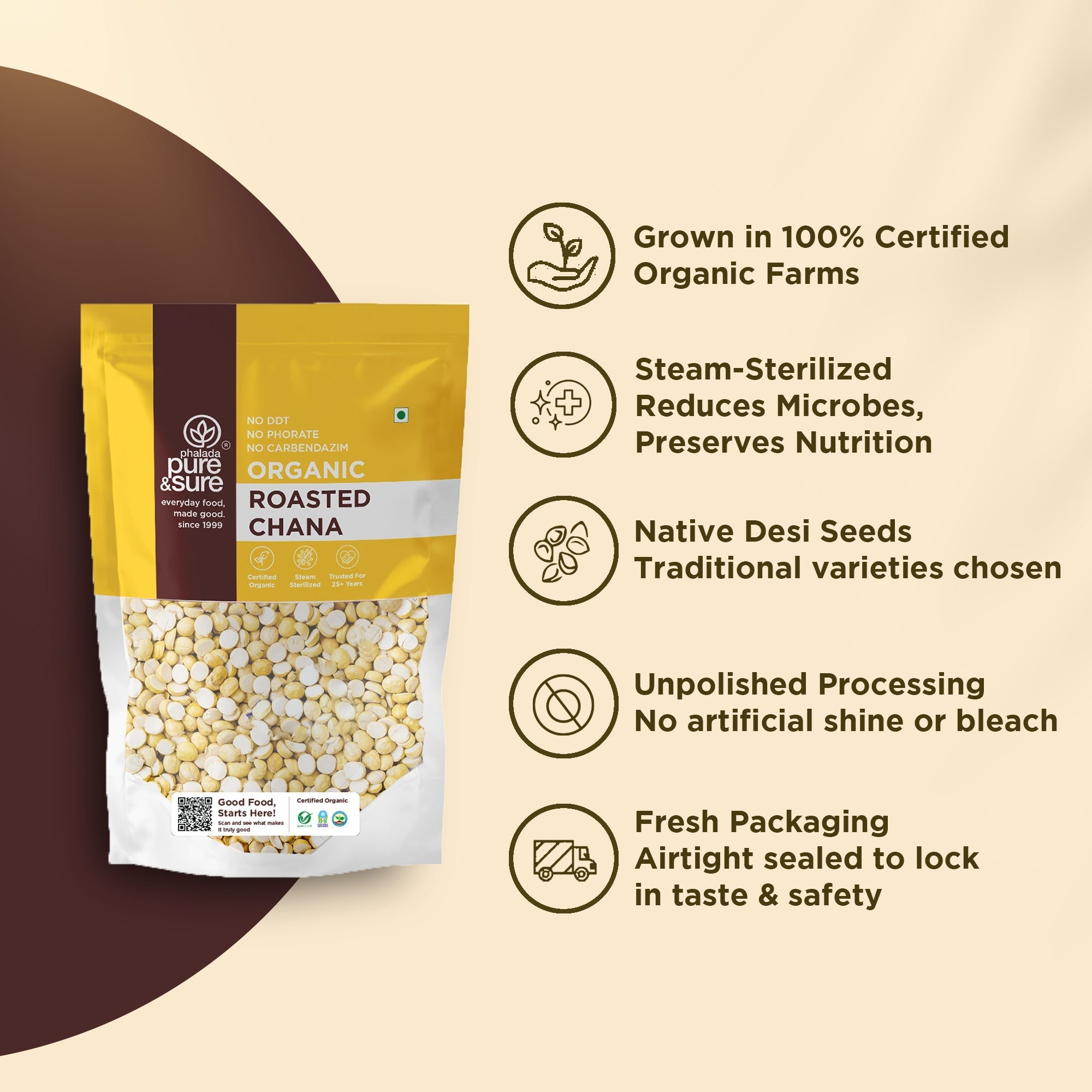 Pure & Sure Organic Roasted Channa - Distacart