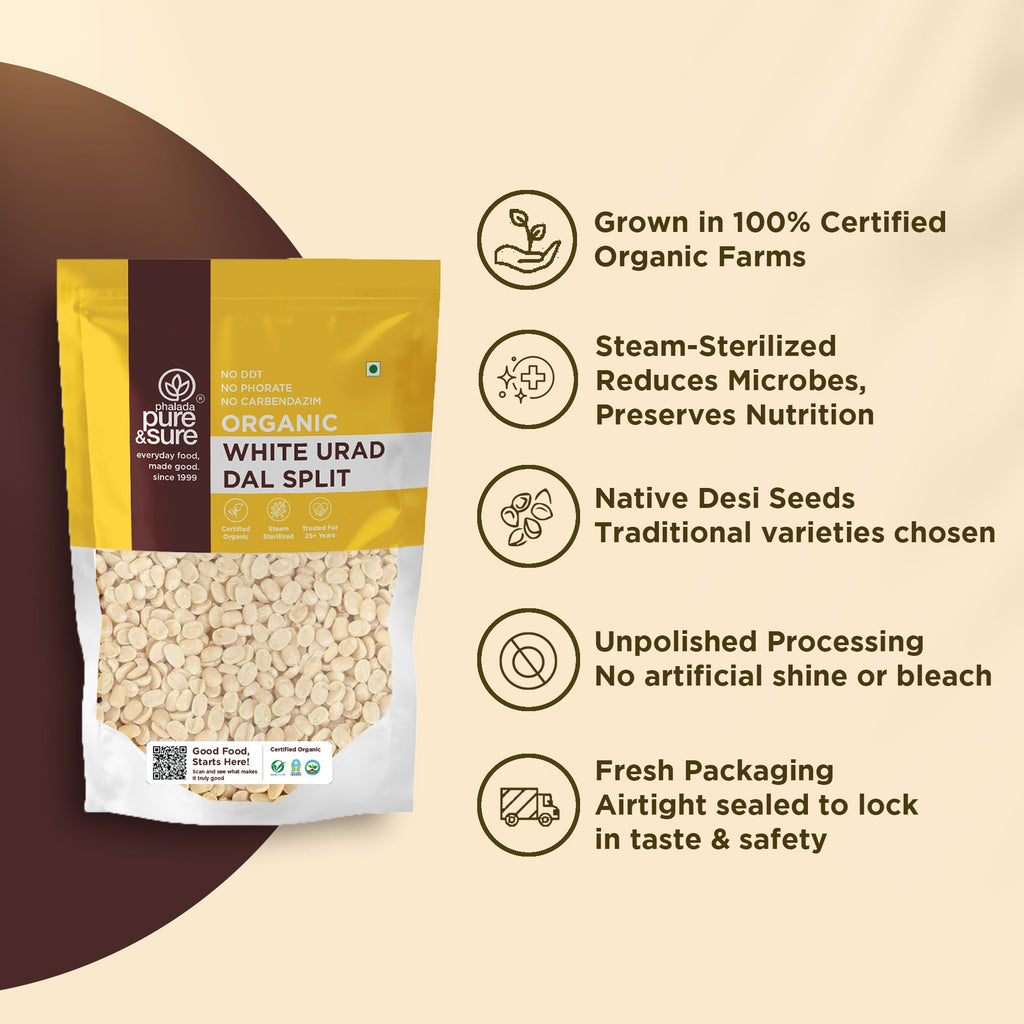 Pure & Sure Organic White Urad Dal Split - Distacart
