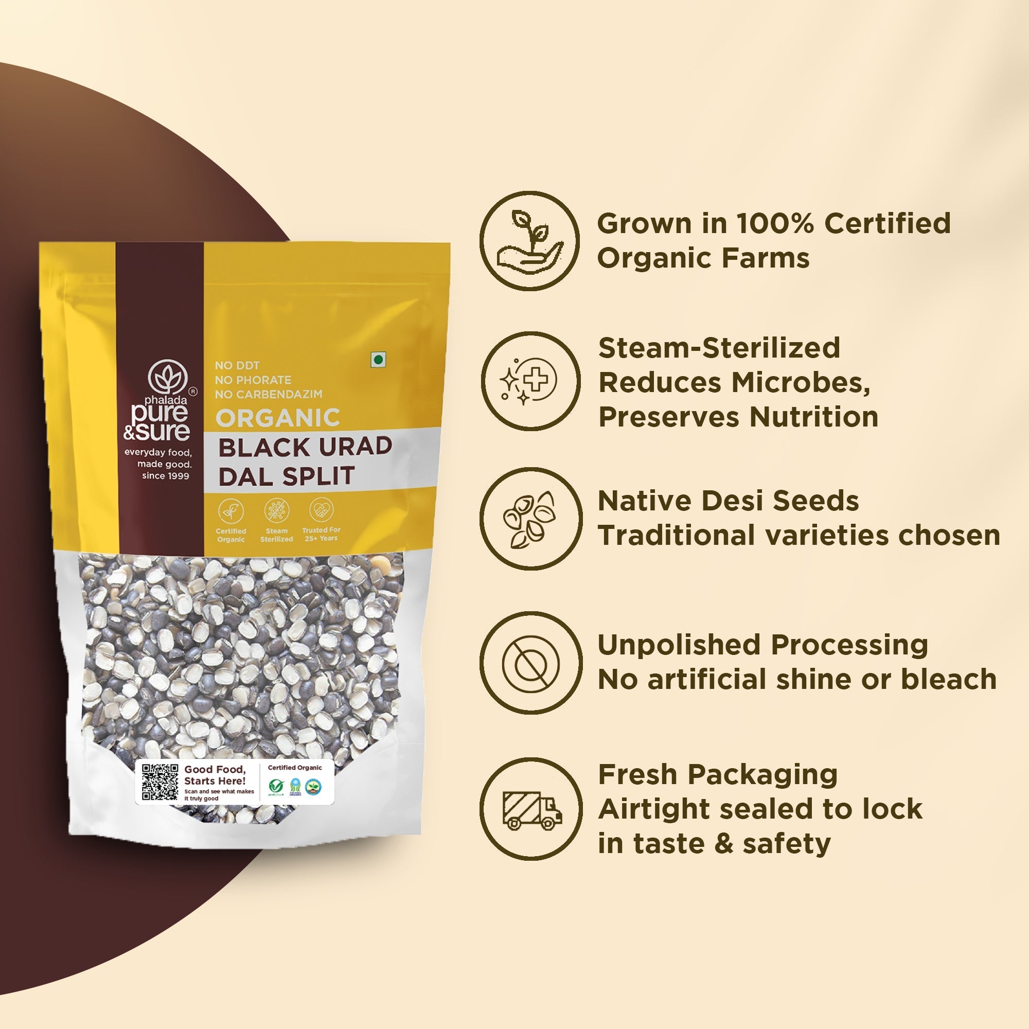 Pure & Sure Organic Black Urad Dal Split - Distacart