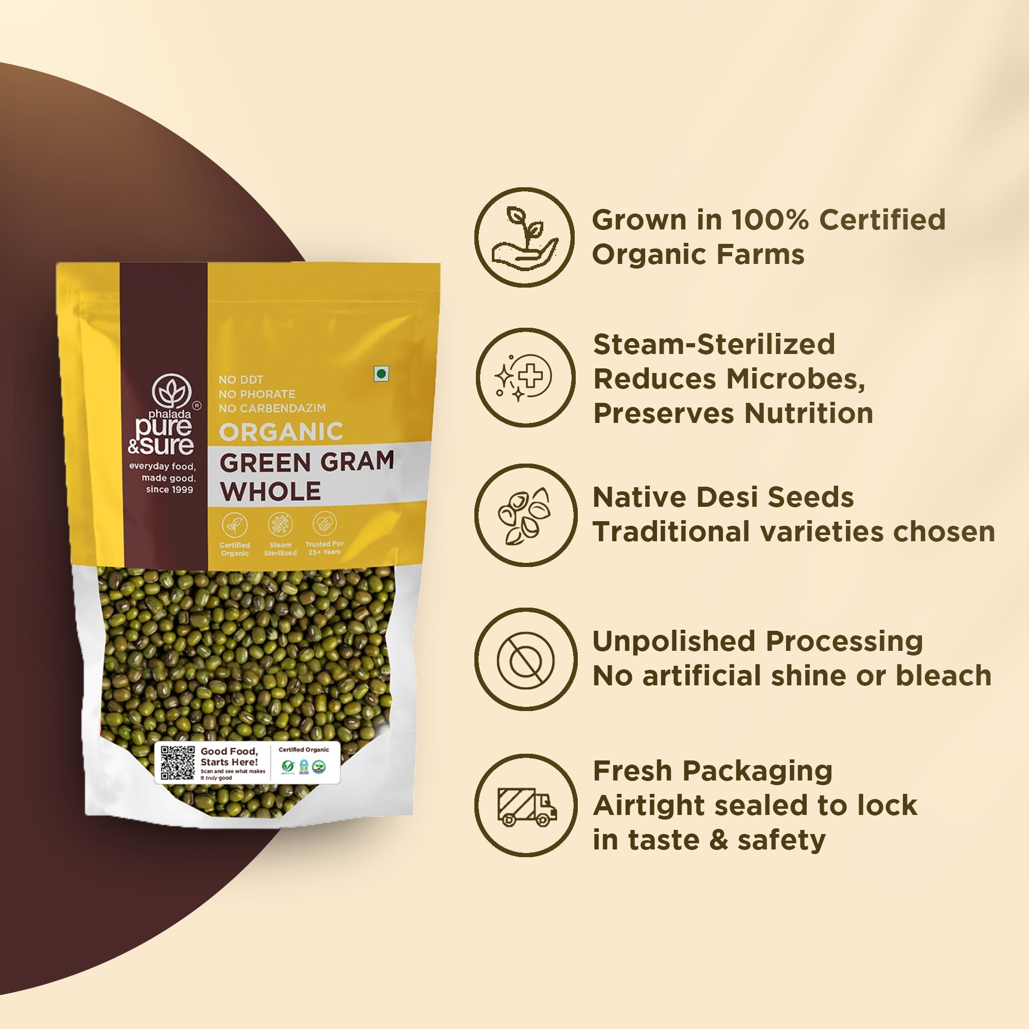 Pure & Sure Organic Green Gram Whole - Distacart