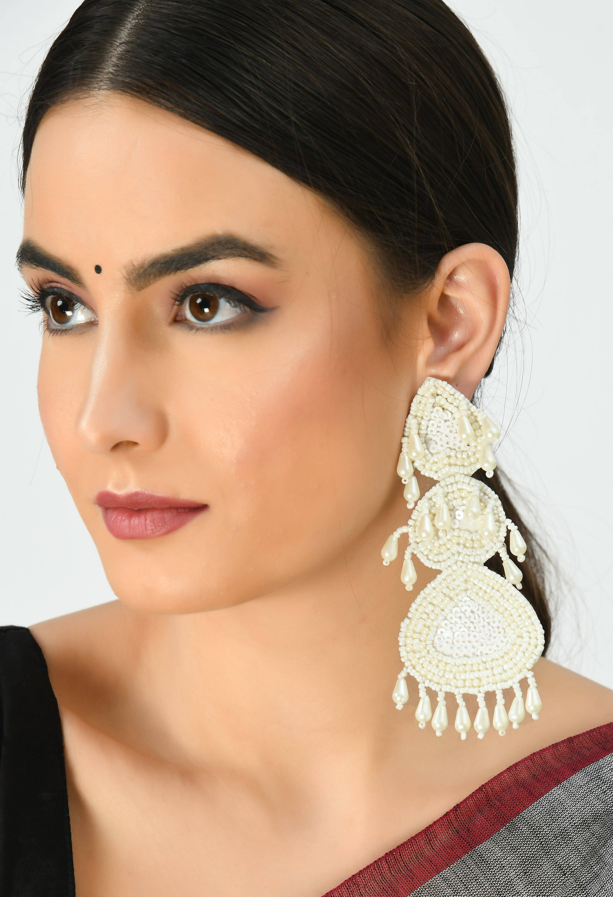 Mominos Fashion Johar Kamal Handicraft Off White Pearls Earrings - Distacart