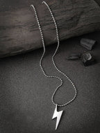NVR Men Silver Plated Flash Pendent With Chain