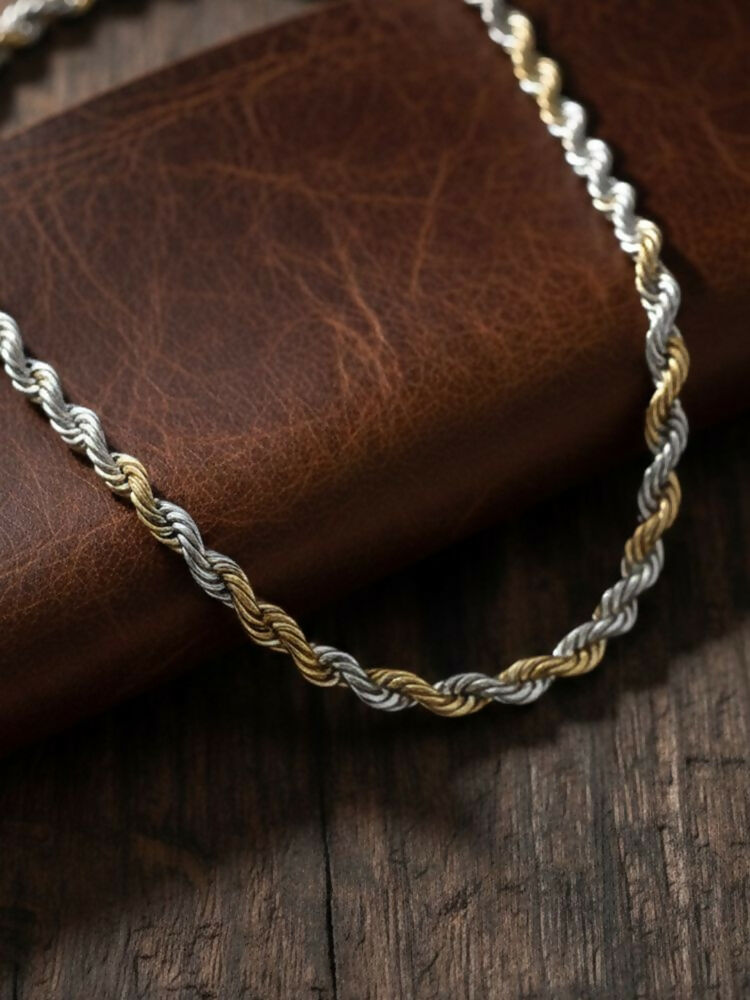 NVR Men's Handcrafted Rhodium Plated Chain - Distacart