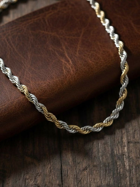 NVR Men's Handcrafted Rhodium Plated Chain