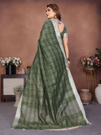 Aastha Fashion Mehndi Linen Weaving Saree - Distacart