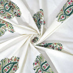 Paisley Hand Block Printed Double 90x108 Inches Bedspread with 2 Pillow Covers