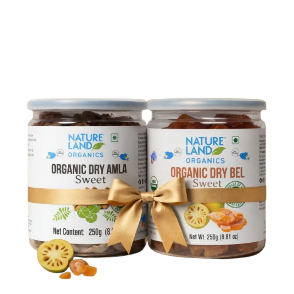 Nature Land Organics Dry Amla sweet+Dry Bel Murabba Candy