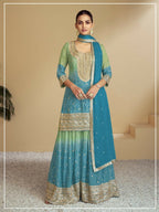 Vastranavya Bandhej Printed Chinon Chiffon Embroidered Sequins Pakistani Suit