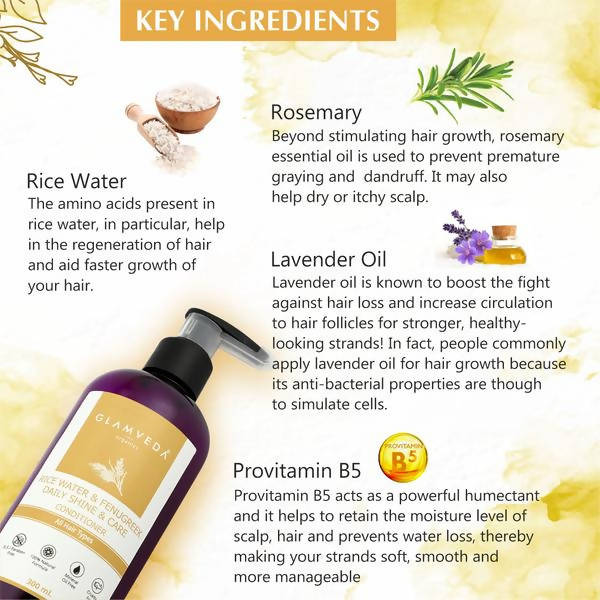 Glamveda Daily Shine Conditioner Rice Water & Fenugreek
