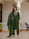 Pramukh Fab Green Color Viscose Mango Silk Kurta Set - Distacart