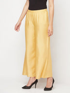 Aniyah Rayon Flared Slip-On Golden-Beige Palazzo
