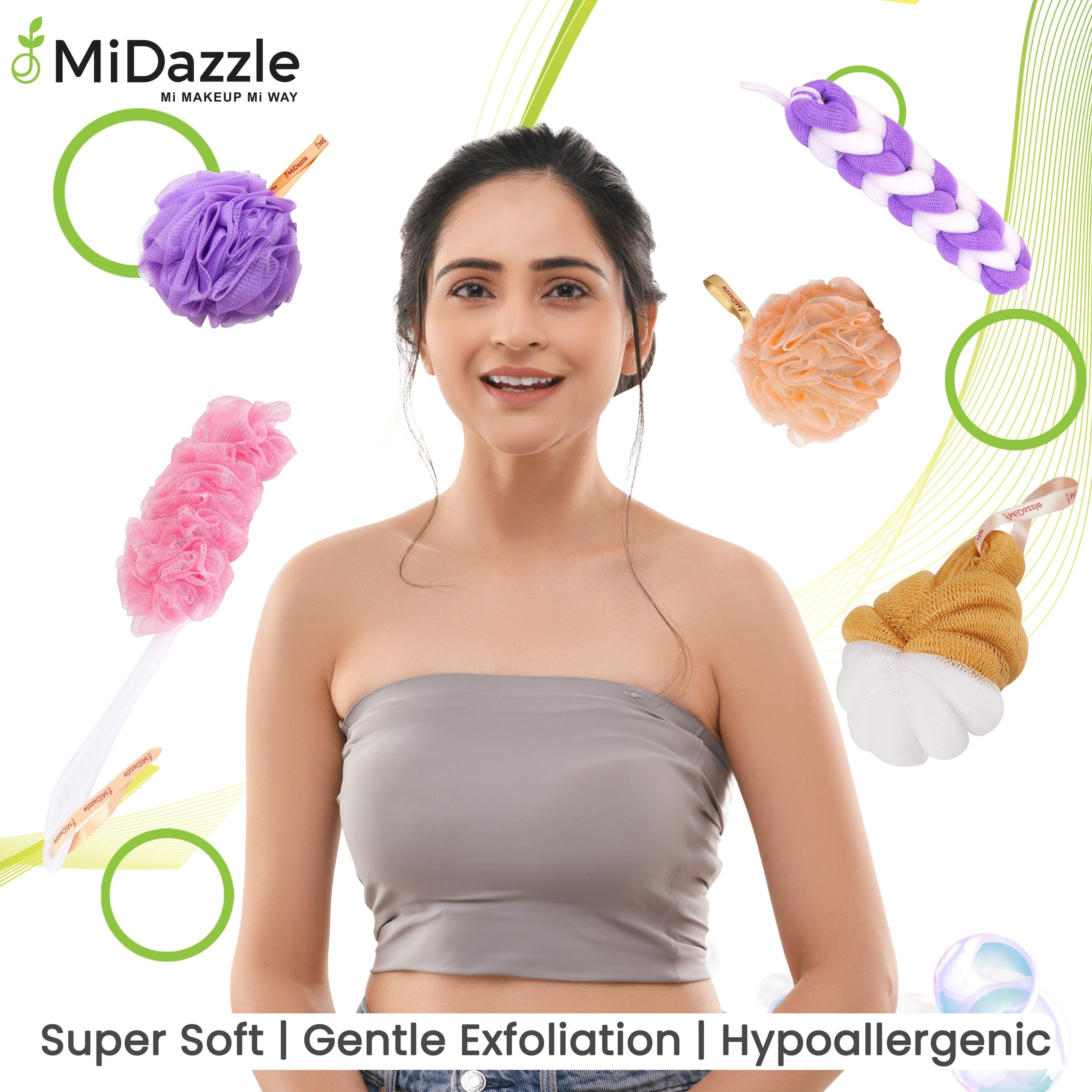 MiDazzle Bath Loofah-L MINL6003 - Distacart