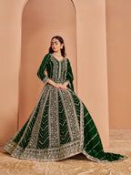 Anaita Dark Green Georgette Embroidered Salwar Suit - Distacart
