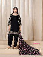 Anaita Black Premium Embroidered Roman Silk Salwar Suit - Distacart