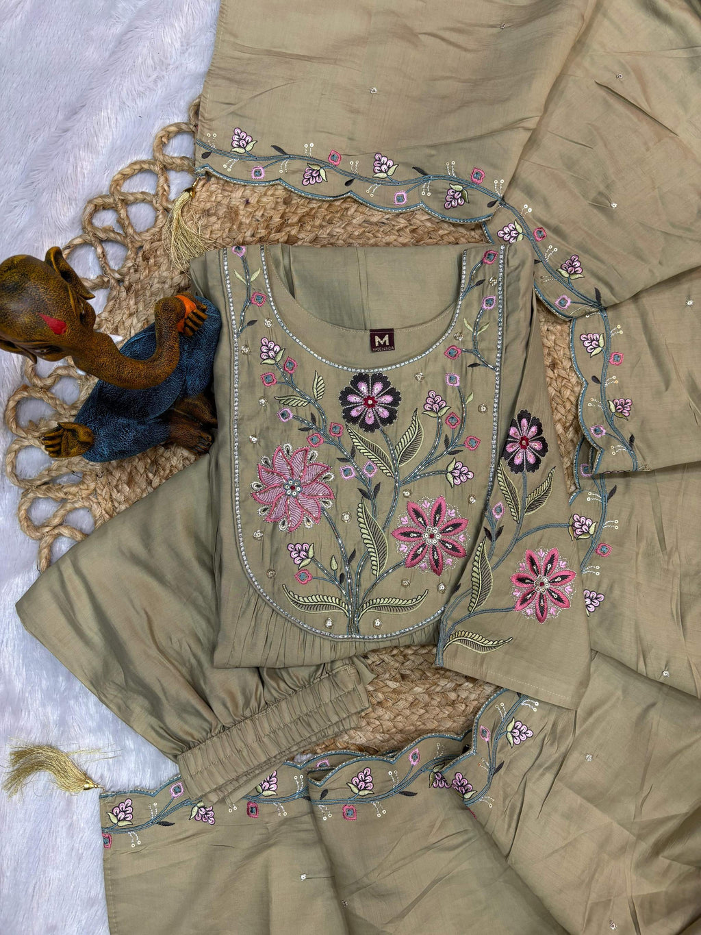 Pramukh Fab Pista Color Viscose Roman Silk Kurta Set - Distacart