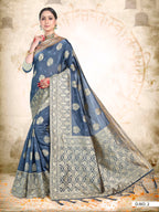 Vardha Slate Grey Woven Banarasi Saree