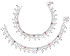 AanyaCentric Silver Plated White Metal Payal Indian Traditional Ethnic Fashion Imitation Jewellery Foot Chain - Distacart