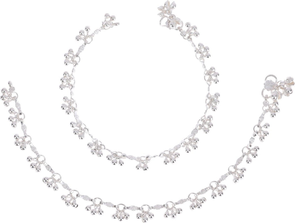 AanyaCentric Silver Plated Alloy Payal Indian Traditional Ethnic Fashion Imitation Jewellery Foot Chain - Distacart