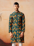 Peacock Print Kurta by Hilo Design
