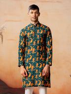 Peacock Print Kurta by Hilo Design